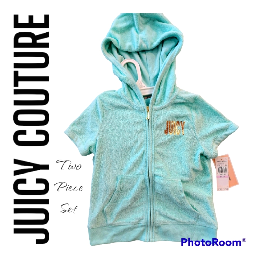 Juicy Couture 2 Pc Velour Shorts Set